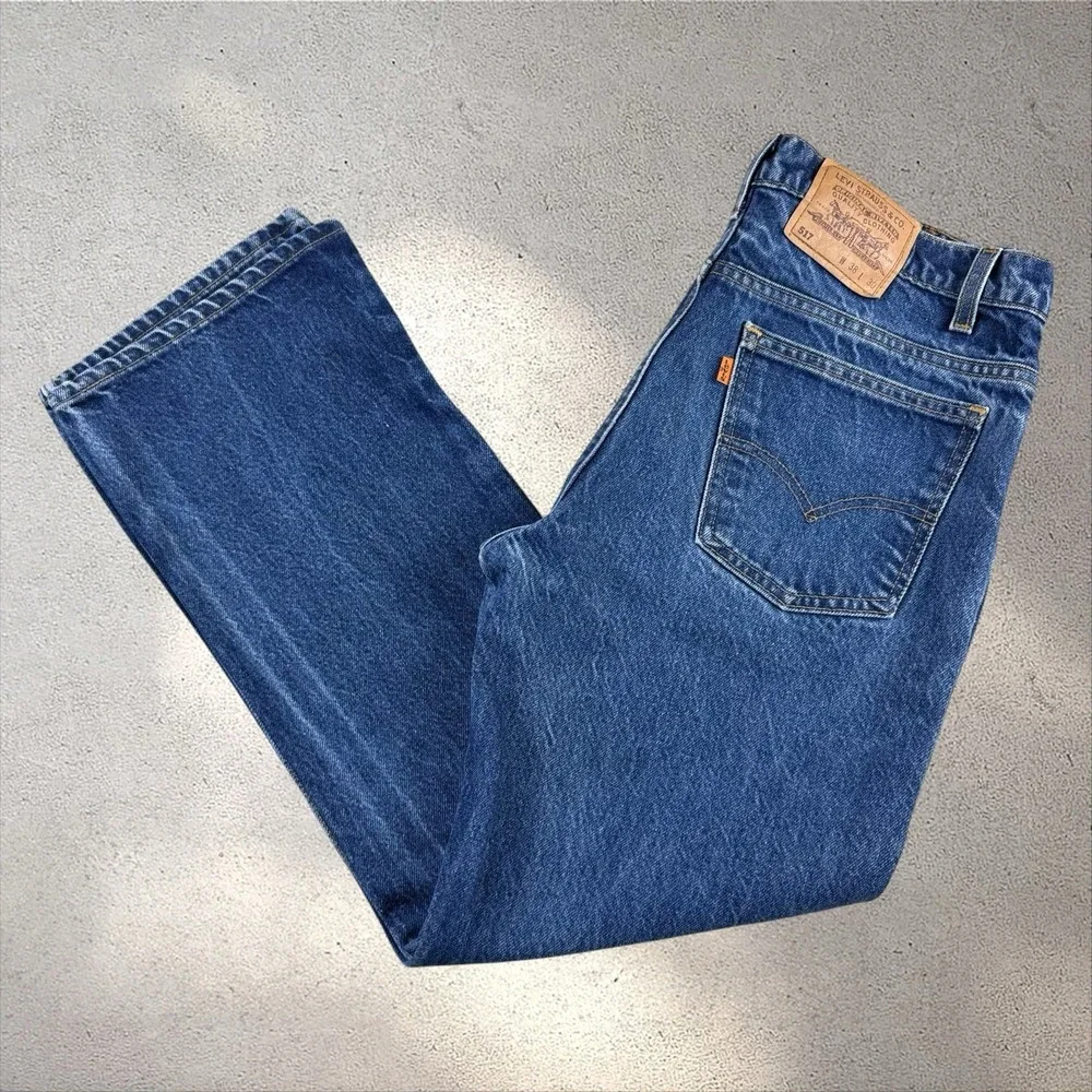 Vintage Levis 517 Jeans Mens 38x30 (Fit 34x28) Orange Tab Bootcut Flare 90s USA